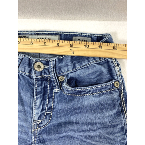 BKE Aiden Jeans Mens 24R Light‎ Wash Denim Distress Destroyed Boot Altered Hem - Picture 5 of 12